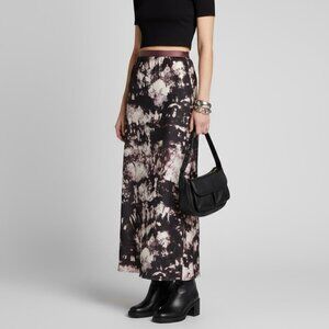 NWT AG Adriano Goldschmied Y2K Silk Maxi Skirt Sz M Brown Fairy Grunge Boho